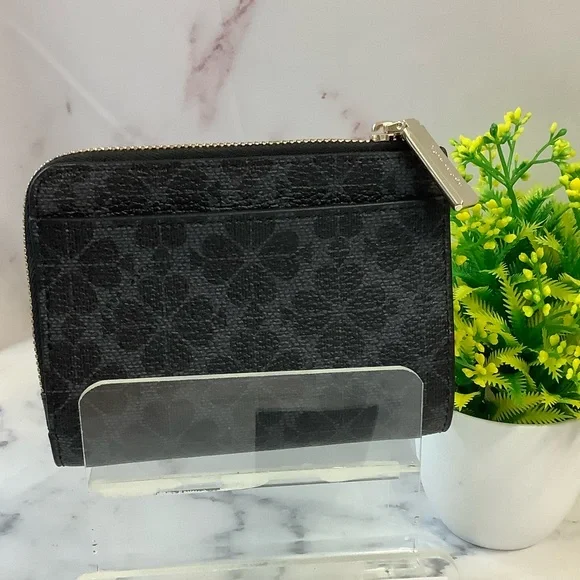 NWT Kate Spade Small Zipper Black and Gray Wallet - Picture 2 of 8
